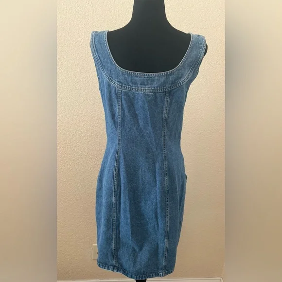 Vintage 80s Banana Republic Button Up Jean Dress Small - Picture 5 of 10